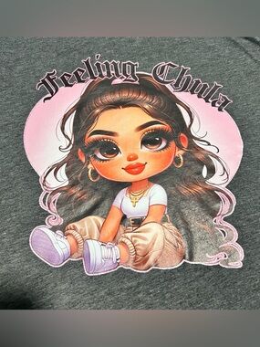 Unbranded “Feeling Chula” Short Sleeve Crewneck T-Shirt Size XL Heather Gray